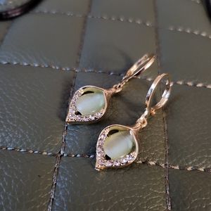 Green opal earrings